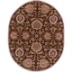 preview thumbnail 75 of 122, Patchway Handmade Classic Floral Wool Area Rug 6' x 9' Oval - Chocolate - Oval