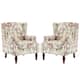 Upholstered Nailhead Trim Armchair Wingback Accent Chairs Set of 2