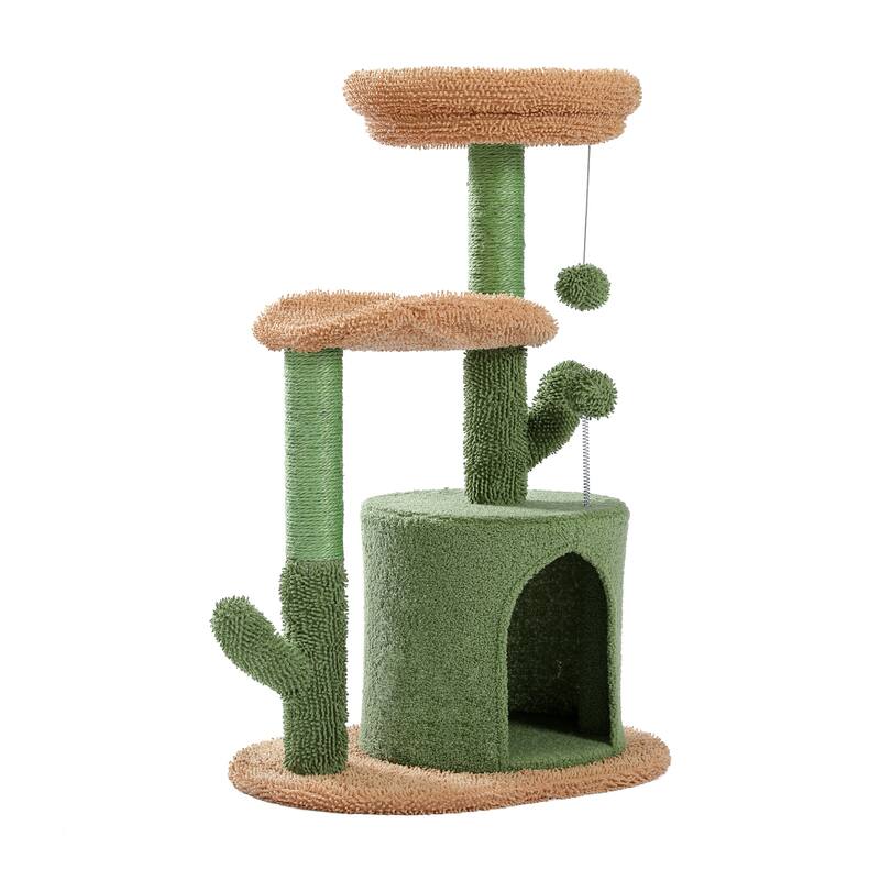Oasis Series 32 Inches Cactus Plush Cat Tree