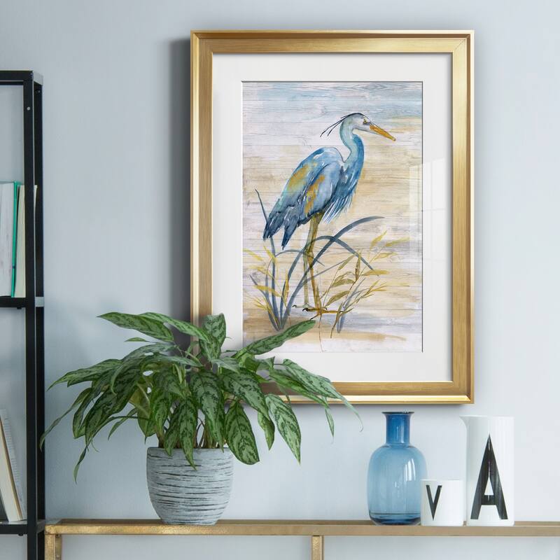 Blue Heron I Premium Framed Print - Ready to Hang