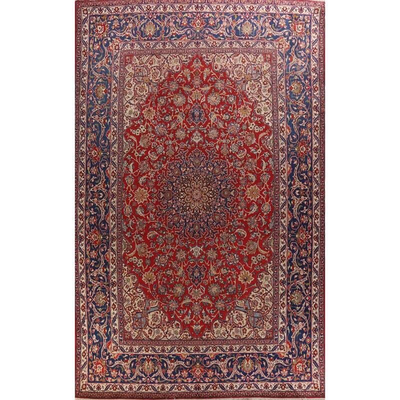 Hand Knotted Oriental 100% Wool Carpet Traditional Floral Red Najafabad Area Rug - 16' 8'' X 10' 4''