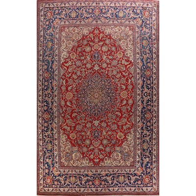 Hand Knotted Oriental 100% Wool Carpet Traditional Floral Red Najafabad Area Rug - 16' 8'' X 10' 4''