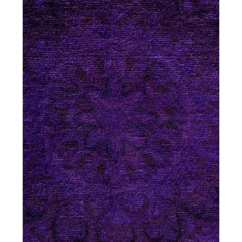 Overdyed One-of-a-Kind Hand-Knotted Area Rug - Purple - 6' 8" x 6' 8"