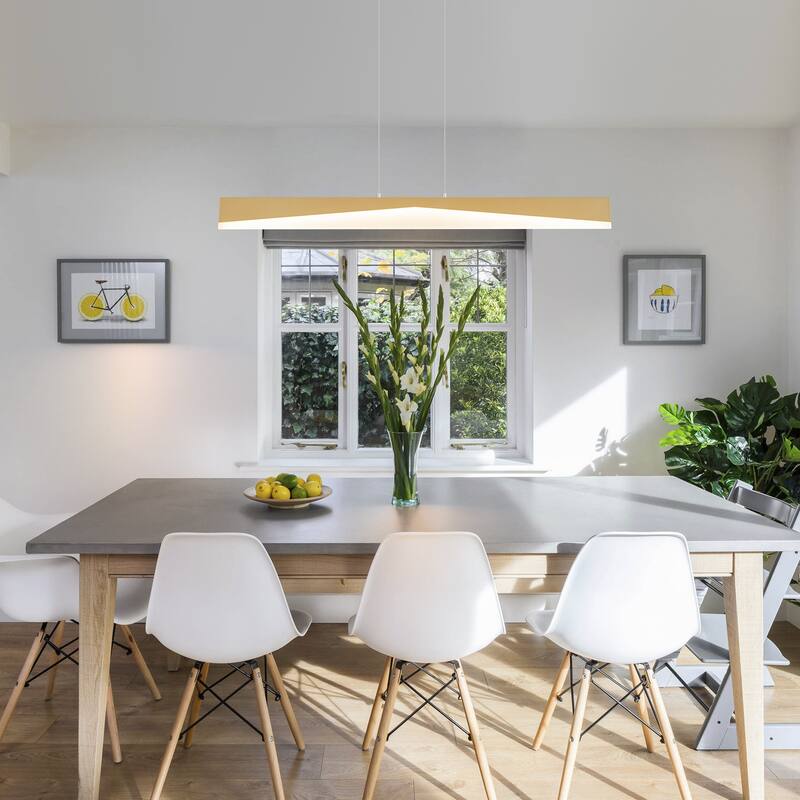 Modern Minimalist Linear LED Pendant Light Adjustable Linear Chandelier - W39.57"