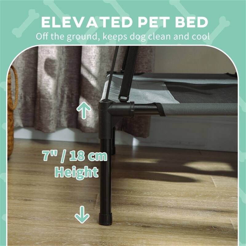 Foldable Elevated Pet Bed with Lightweight Steel Frame Including Travel Bag