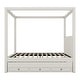 preview thumbnail 21 of 22, Full Size Upholstery Wood Platform Bed with Trundle,Canopy Bed with Drawers