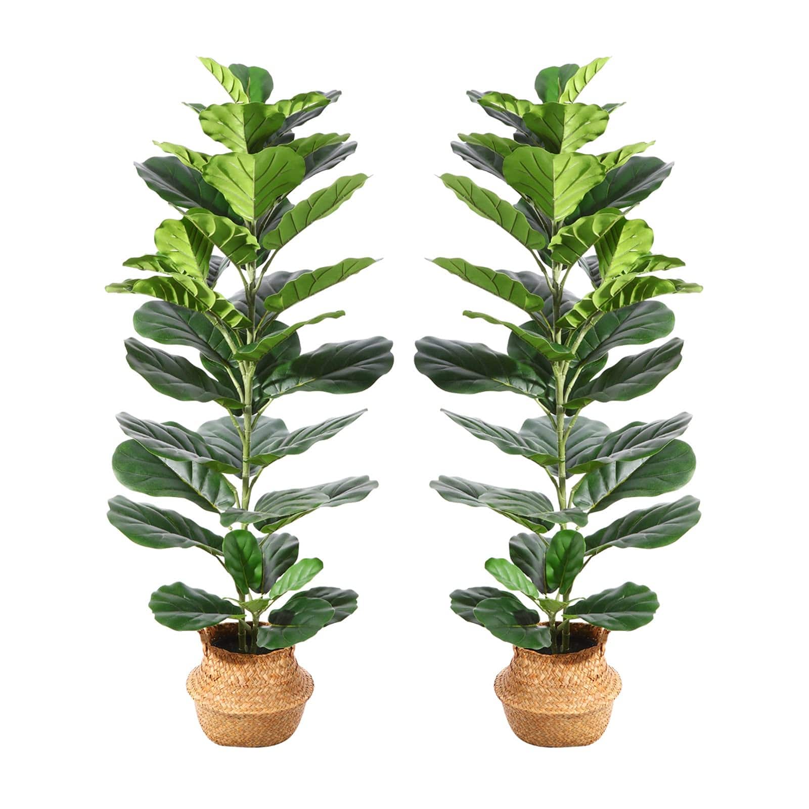 Artificial Fiddle Leaf Fig Plants 49 Inch Fake Ficus Lyrata Tree with