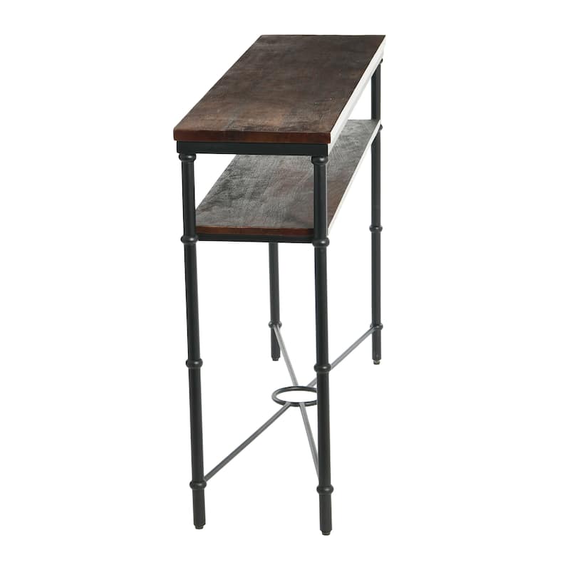 Acacia Wood & Iron Console Table
