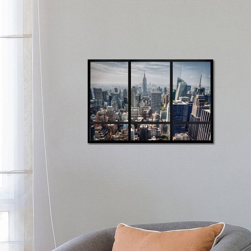 iCanvas "New York City Skyline Window View" by Unknown Artist Canvas Print - 18x26x1.5
