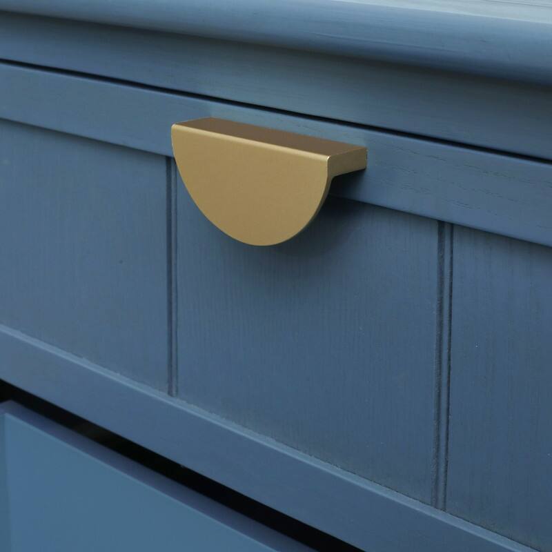2 Drawer Side table,American style, End table,Suitable for bedroom, living room, study，Blue