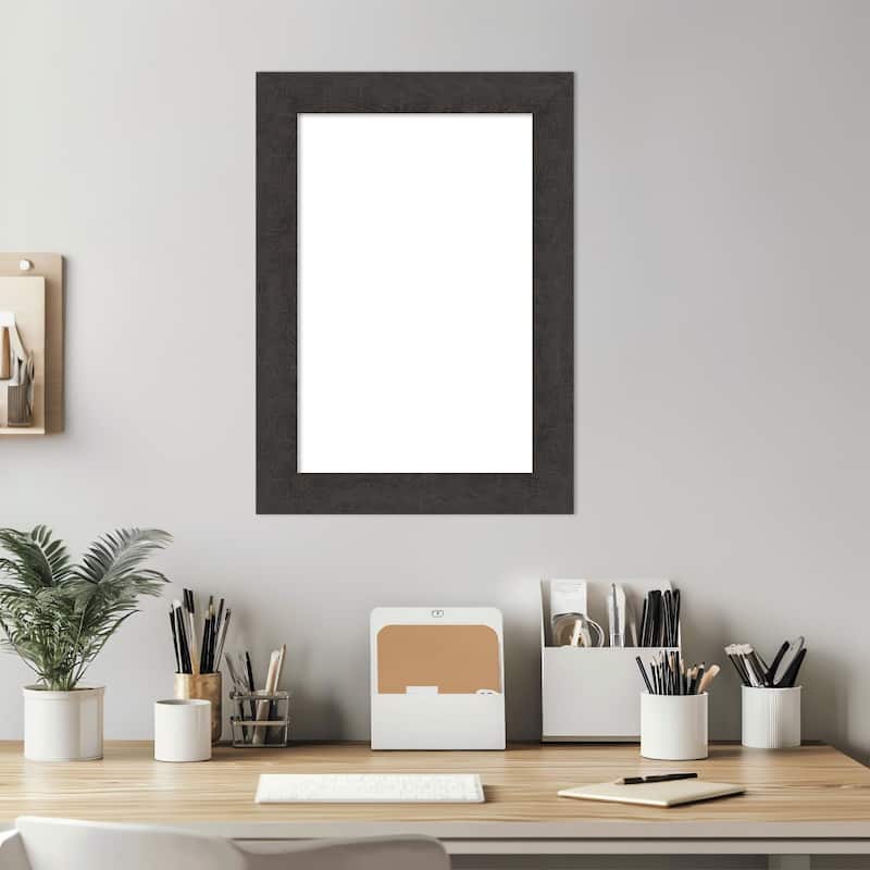 Amanti Art Rustic Plank Espresso Narrow Framed Dry Erase Magnetic Board