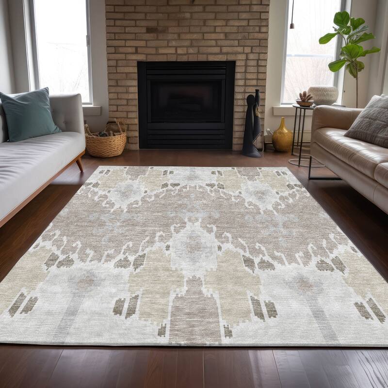 Machine Washable Indoor/ Outdoor Chantille Boho Global Rug