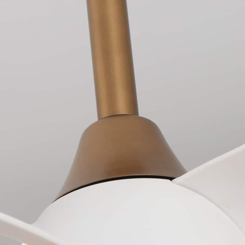 28" Black Modern Dimmable LED Ceiling Fan with Light and Remote