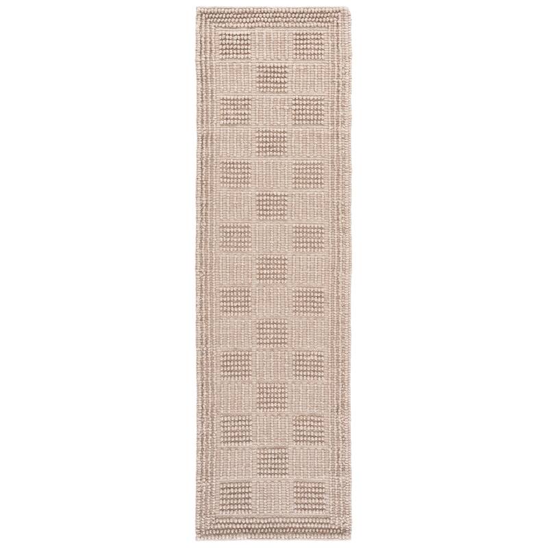 SAFAVIEH Handmade Natura Vizma Raised Textured Wool Blend Rug - 2'3" x 8' Runner - Beige