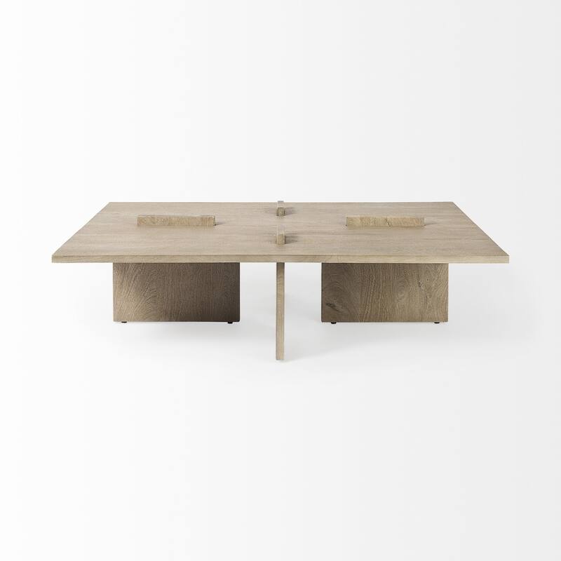 HomeRoots 34" Natural Rectangular Coffee Table