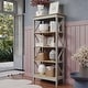 preview thumbnail 4 of 7, Wood Shelf Unit 5 Tier Corona Gray | Furniture Dash