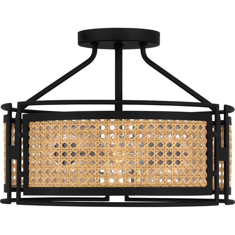 Priya 3-Light Matte Black Semi-Flush Mount