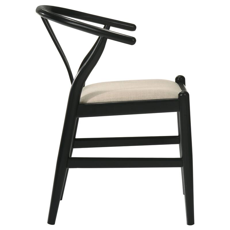 2pc Set Mid-Century Modern Rounded Backs Padded Seat Cushions