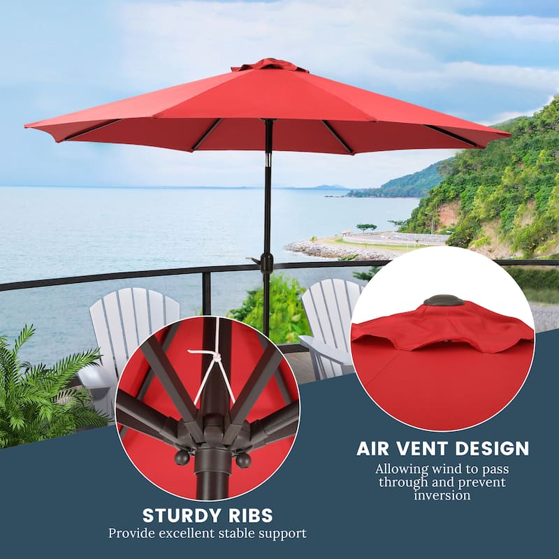 Holme 9-foot Steel Market Patio Umbrella with Tilt-and-Crank