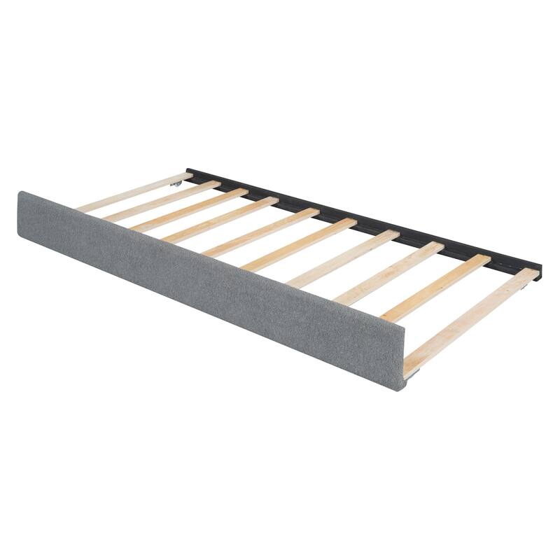 Upholstered Platform Bed with Trundle and LED Lights