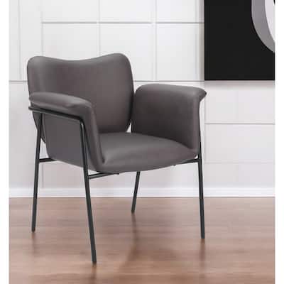HomeRoots 31" Brown And Black Faux Leather And Faux Leather Arm Chair - 31' X '33.5' X '26