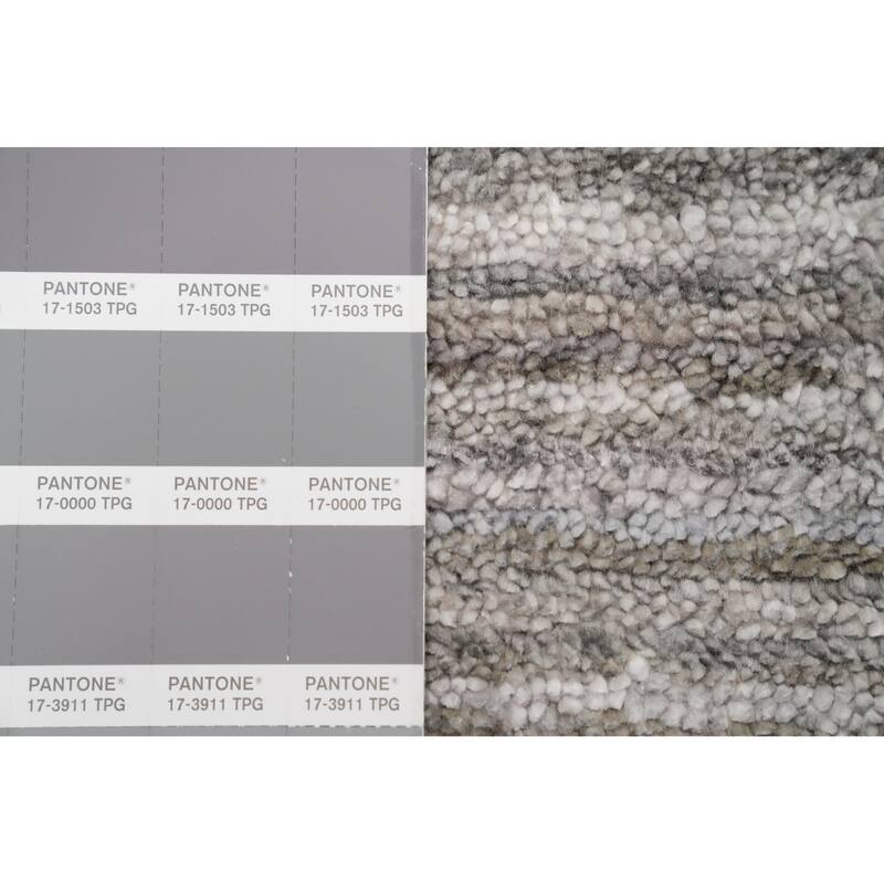 Hand Knotted Oriental Viscose Silk Carpet Tribal Animal Pictorial Greys & Charcoal Gabbeh Area Rug - 5' 9'' X 5' 5''