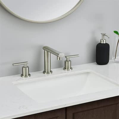 Brushed Nickel Bathroom Faucet,Sink 3 Hole, 2-Handles Vanity Faucet