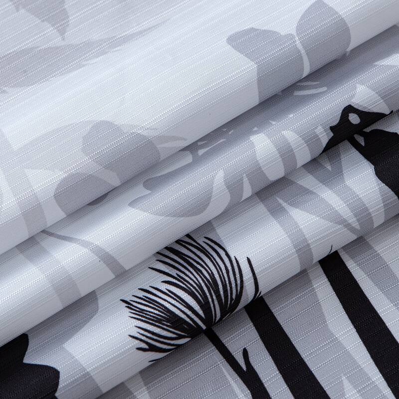 Dainty Home Floral Field Printed Fabric 3D Designed Textured Fabric Shower Curtain 70" x 72"