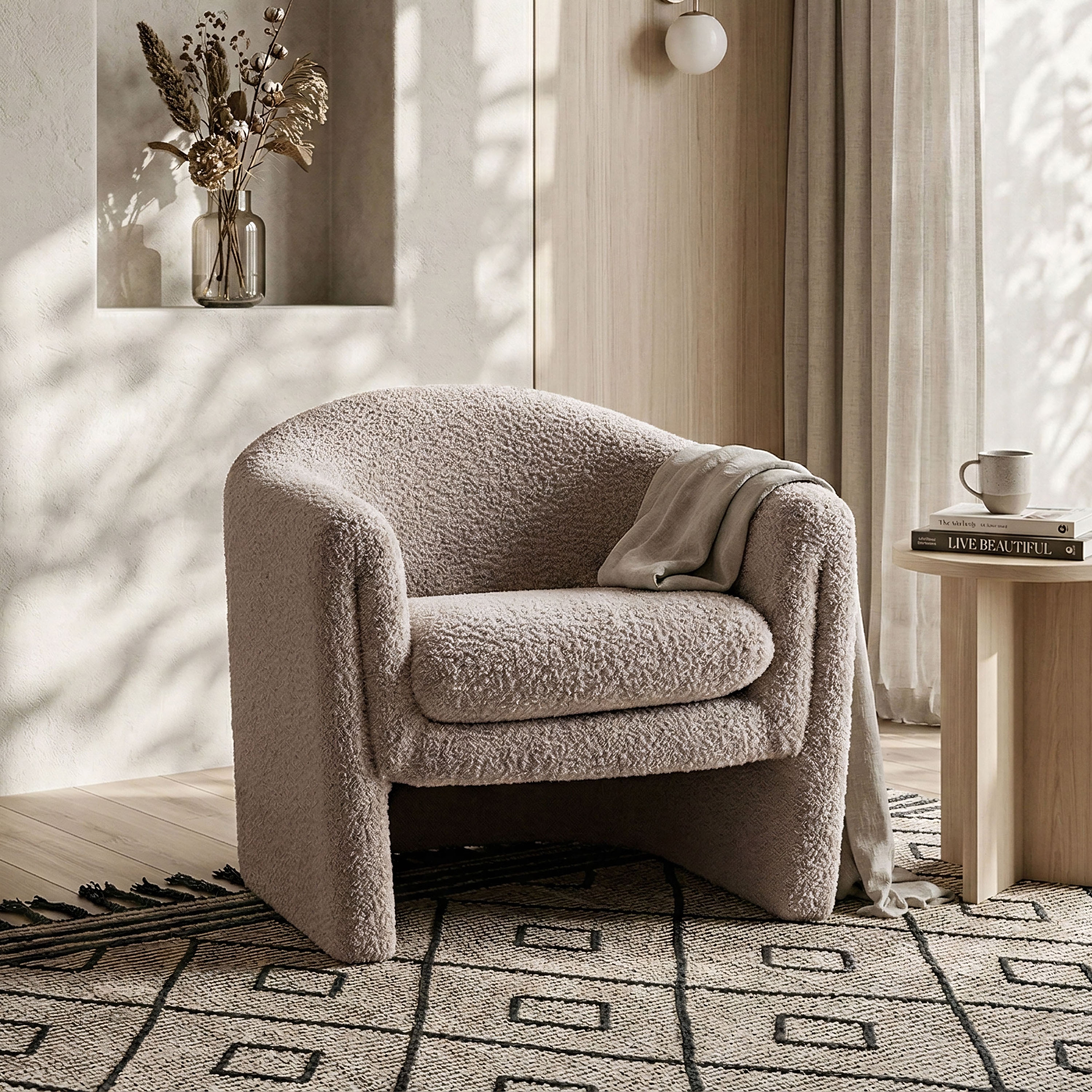 Furniture of America Tiggy Modern Boucle Accent Chair
