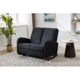 Black Leisure Rocking Chair with Side Storage Pocket - Bed Bath ...