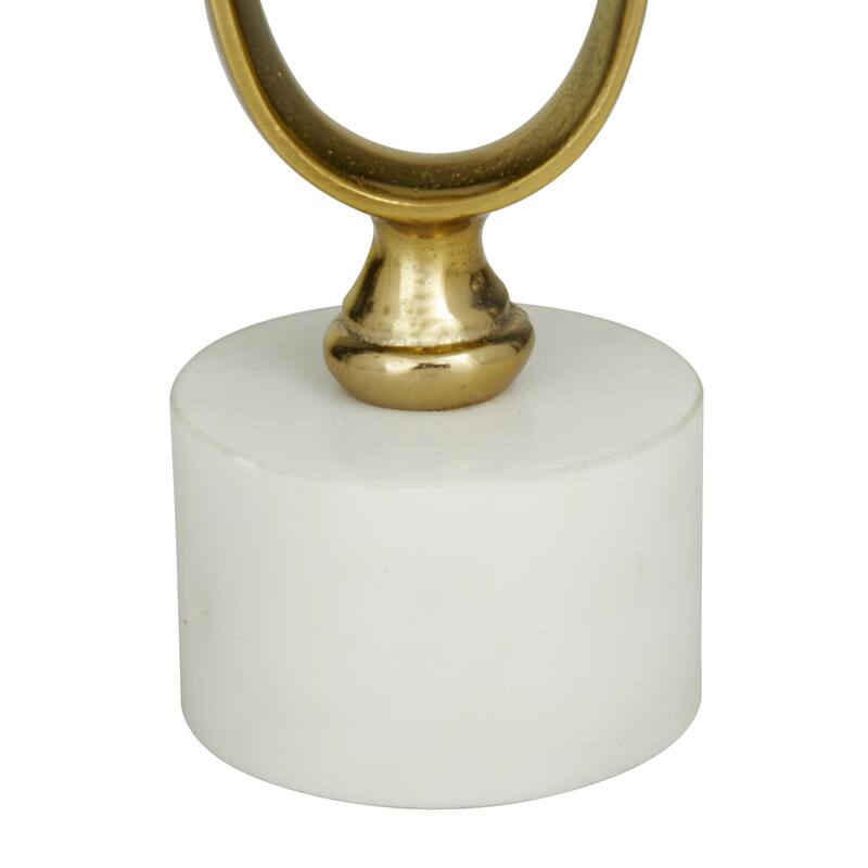 Aluminum Metal Paper Clip Pillar Decorative Candle Holder with Marble Base - Set of 2 Gold, Silver, Black - Roche River Decor