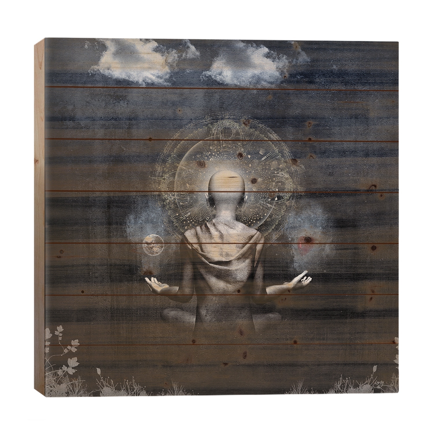 The Projection Print On Wood by Cameron Gray - Multi-Color