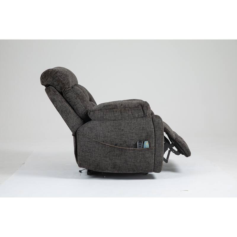 Power Lift Recliner Chair with Heat & Massage, Heavy Duty Recliner Chair with 2 Cup Holders & 2 Remote Controls