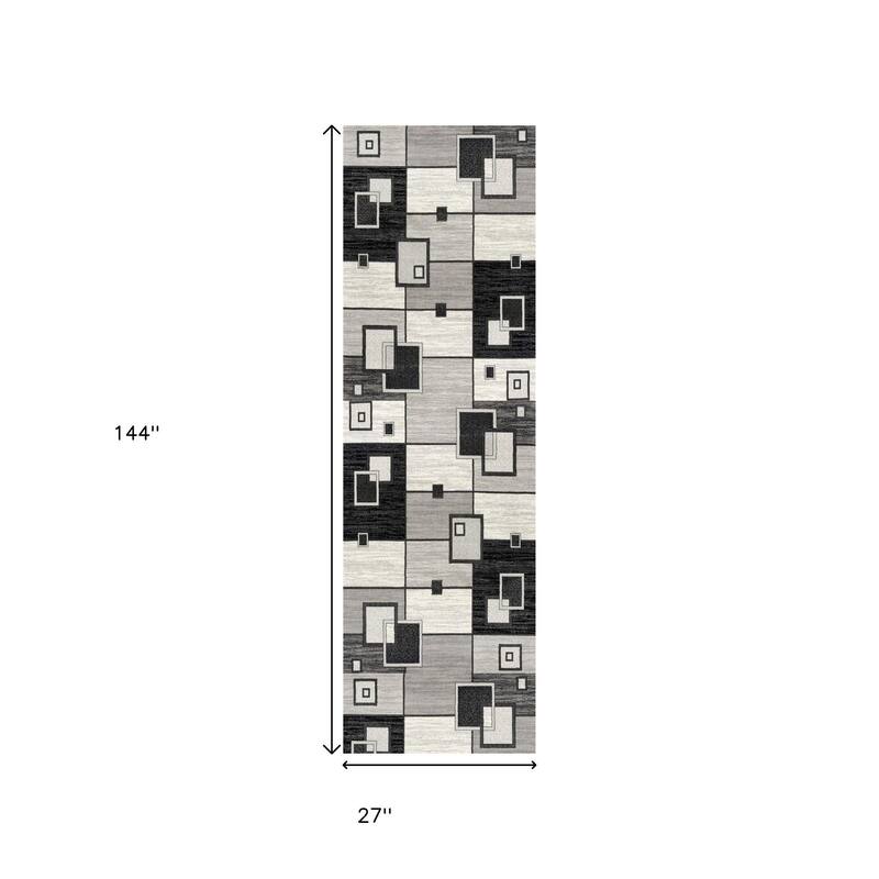 HomeRoots Geometric Modern Runner Area Rug