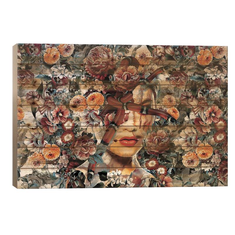 Queen of Nature II Print On Wood by Riza Peker - Multi-Color - 18x26x1.5