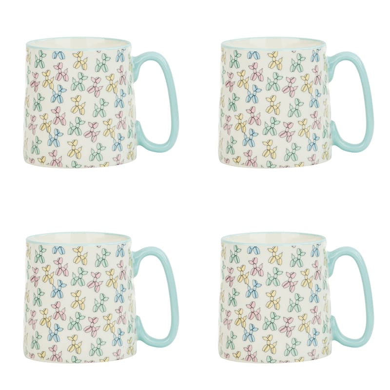 10 Strawberry Street Bella Animal Mugs, Set of 4