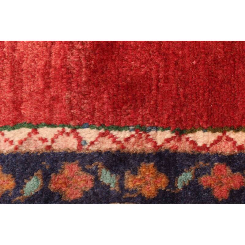 ECARPETGALLERY Hand-knotted Melis Vintage Dark Red Wool Rug - 2'4 x 6'3