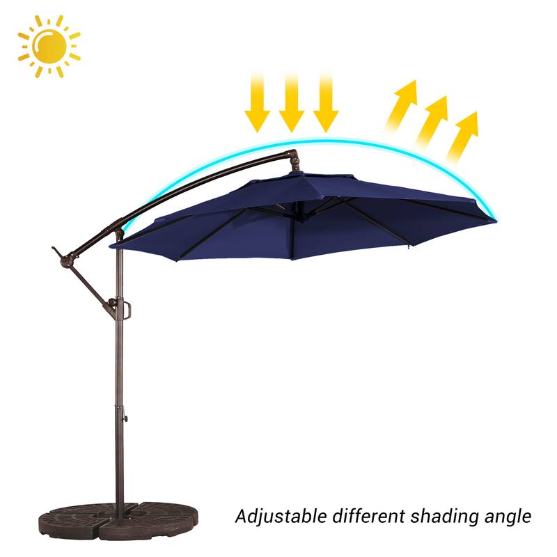 Clihome 10Ft Outdoor Crank Offset Cantilever Patio Umbrella, Without Base