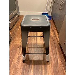 Industrial 24-inch Metal Bar Stool (Set of 2)