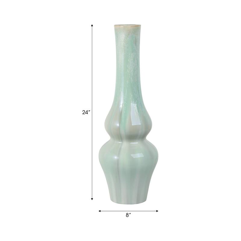 Stoneware Ceramic Vase Tall Sculptural Silhouette Glazed Finish Modern