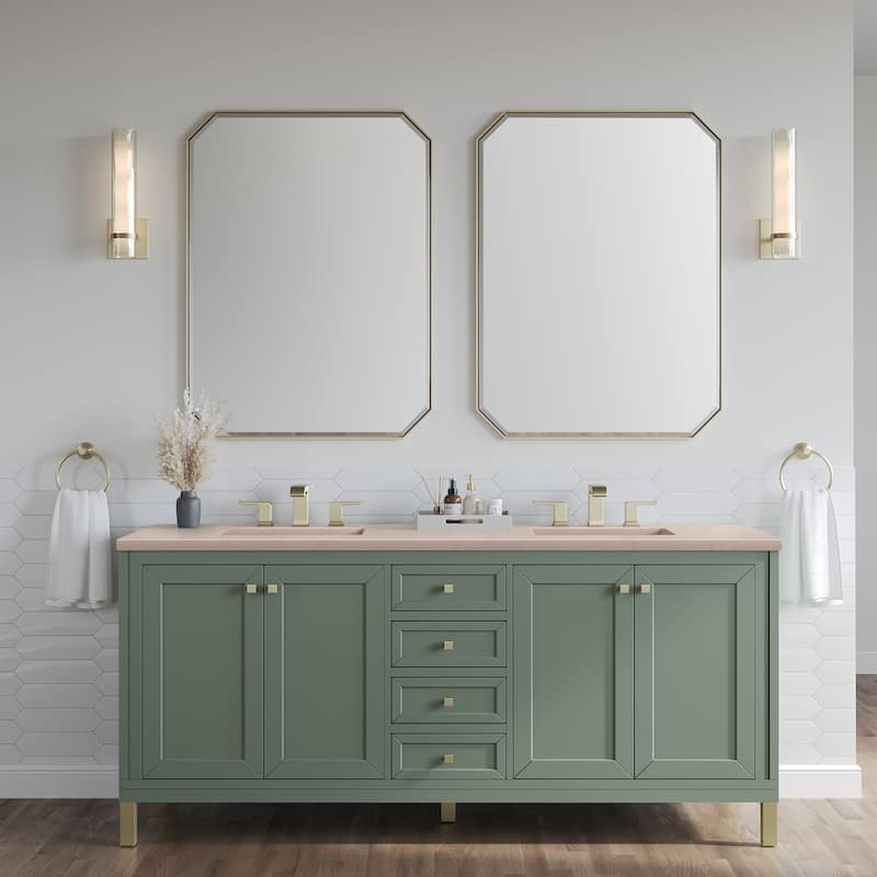 James Martin Vanities Chicago 72" Double Vanity, Smokey Celadon
