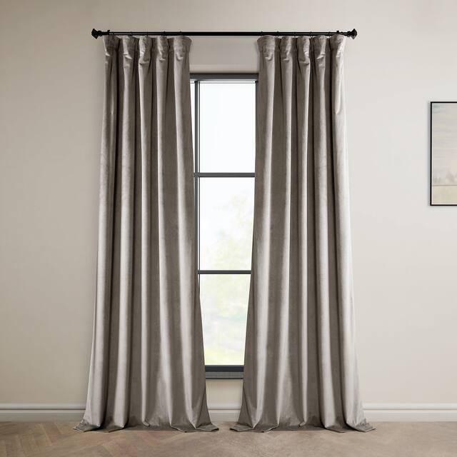 Exclusive Fabrics Heritage Plush Velvet Curtain (1 Panel) - Gallery Taupe - 50 X 108