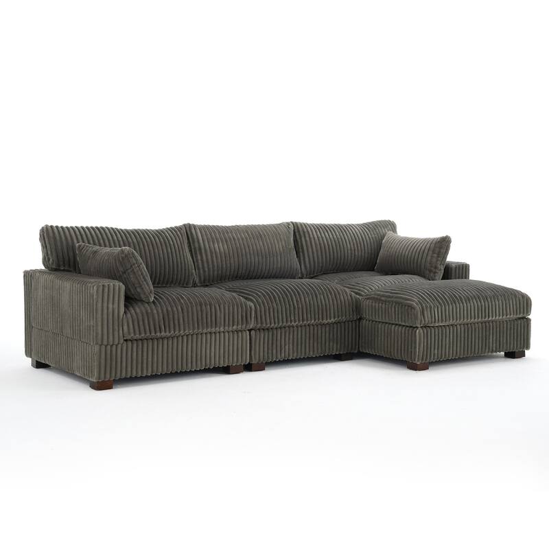 Oversized Plush Modular Sectional Sofa Set L Shaped Couch