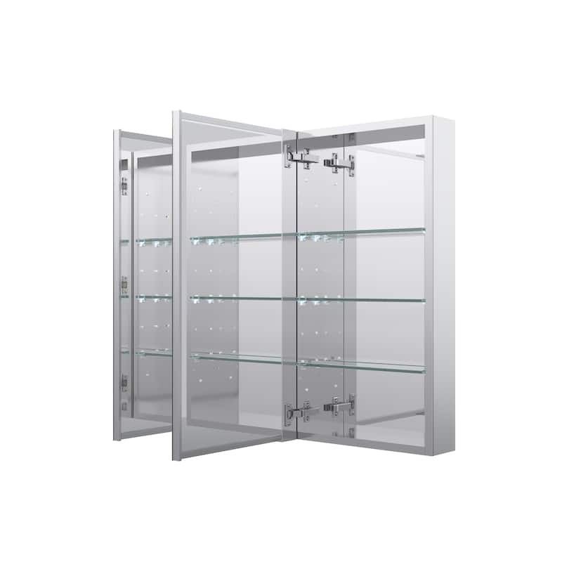 28''W X 30''H Recessed Or Surface Wall Mount Bathroom Medicine Cabinet With Adjustable Glass Shelves