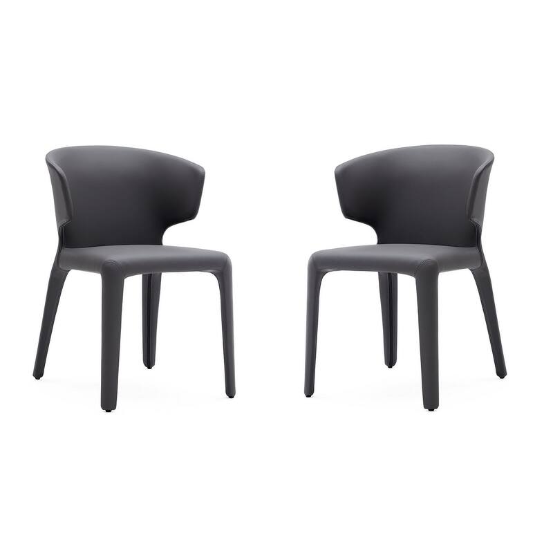 Conrad Cream Faux Leather Dining Chair (Set of 2) - Grey