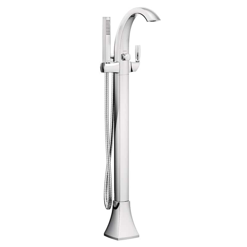 Moen Voss Floor Mounted Tub Filler with Riser and Built-In Diverter - - Chrome