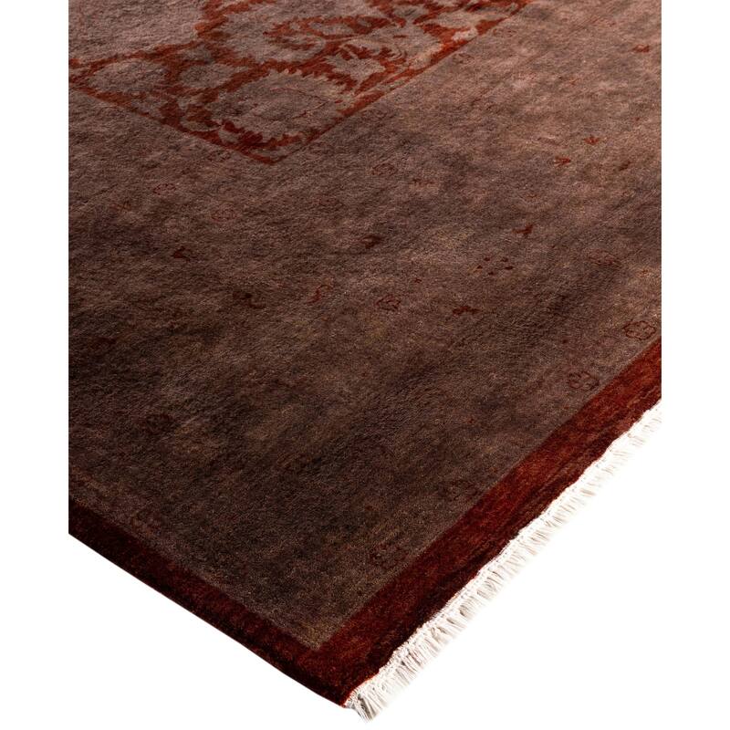 Overdyed One-of-a-Kind Hand-Knotted Area Rug - Red - 10' 1" x 14' 1"