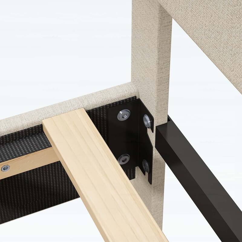 Sleek Platform Bed with Adjustable Headboard for Apartments,Guest rooms