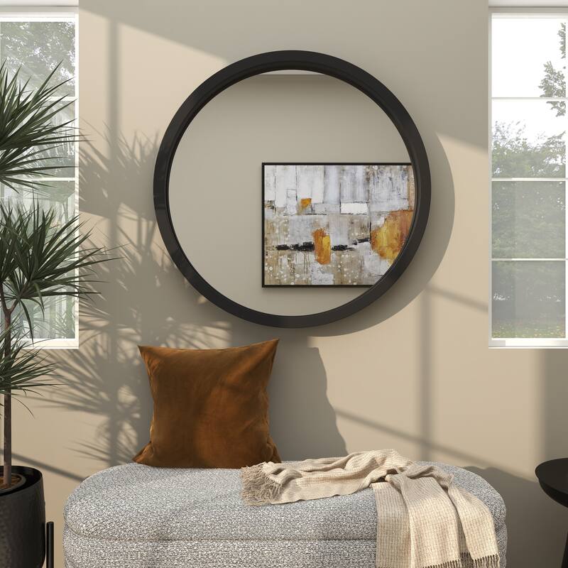 Black, White or Gold Wooden Room Wall Mirror with Thin Frame