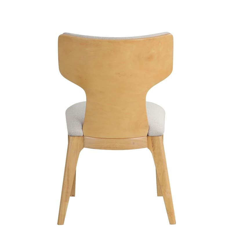Contemporary Natural Finish Curved Backrest Side Chairs Set